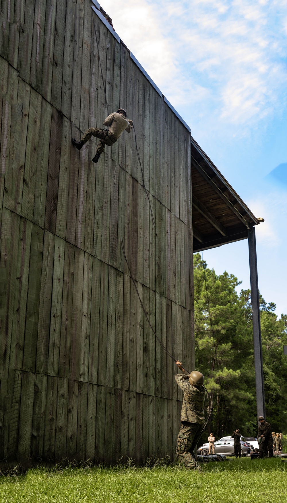 Midshipmen Conquer Rappel Tower