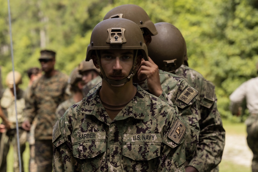 Midshipmen Conquer Rappel Tower