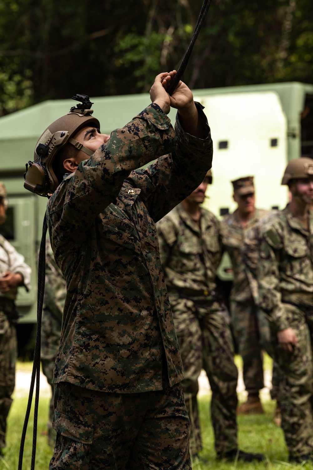 Midshipmen Conquer Rappel Tower