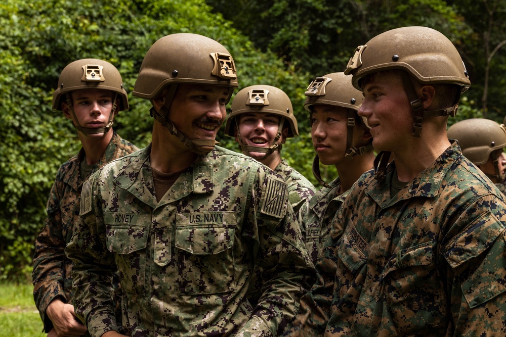 Midshipmen Conquer Rappel Tower