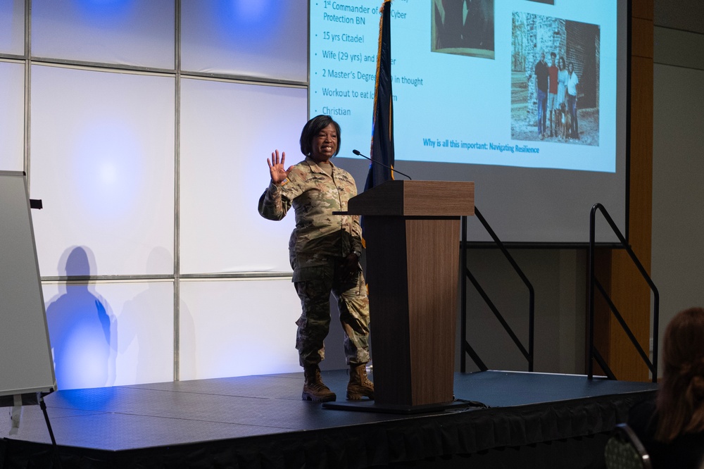 Col. Linda Riedel represents the South Carolina National Guard at leadership summit