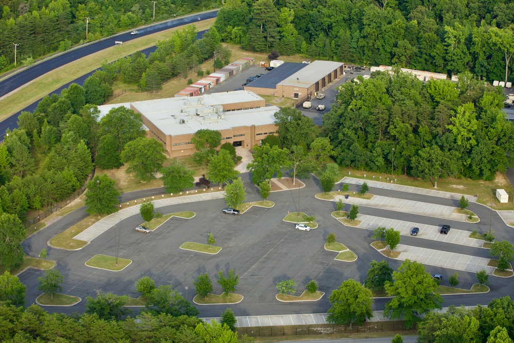 Aerial photographs of recently memorialized U.S. Army reserve center