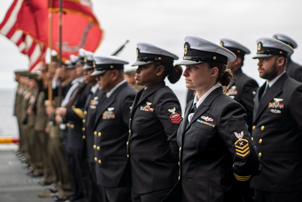 15th MEU Marine Buries his Father, Navy Veteran at Sea Aboard USS Boxer