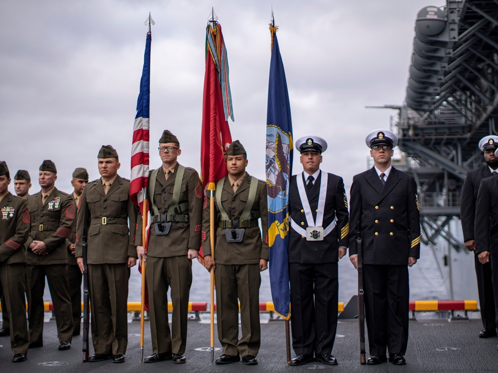 15th MEU Marine Buries his Father, Navy Veteran at Sea Aboard USS Boxer