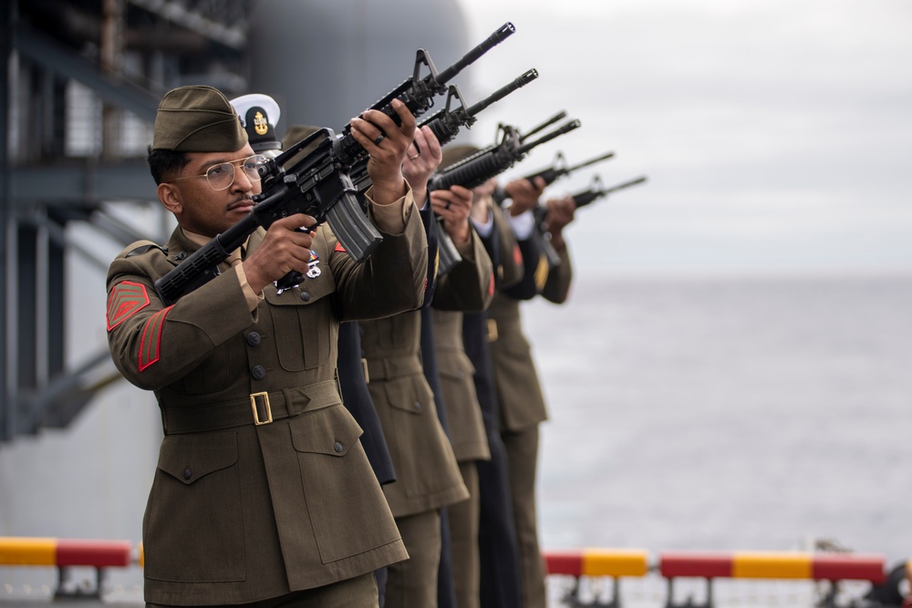 15th MEU Marine Buries his Father, Navy Veteran at Sea Aboard USS Boxer