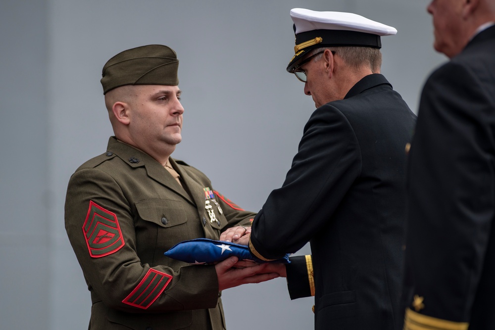 15th MEU Marine Buries his Father, Navy Veteran at Sea Aboard USS Boxer