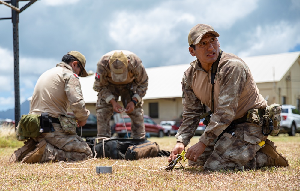 Peruvian, Dutch, Mexican, Korean and U.S. forces compete in EOD skills challenge during RIMPAC 2024