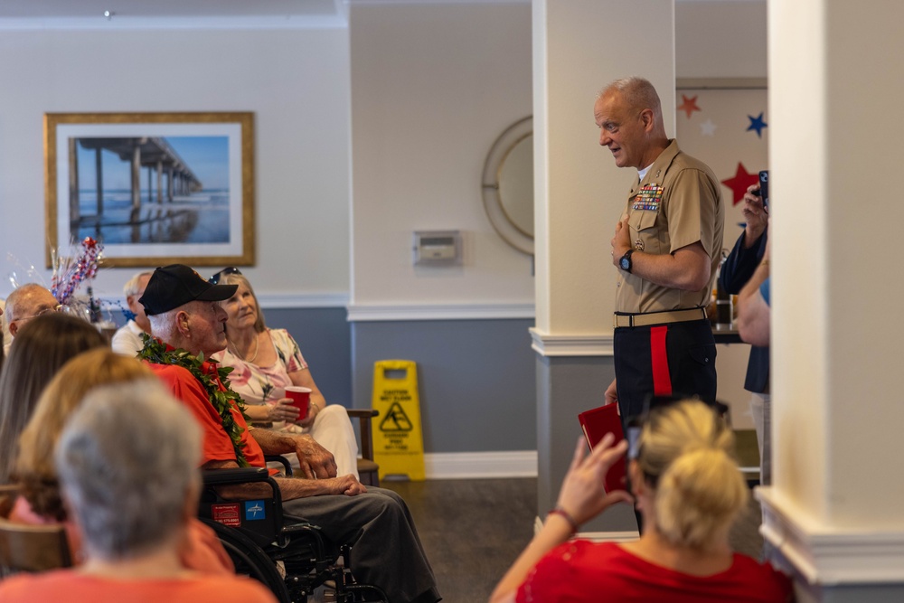 Marine veteran celebrates 99th birthday