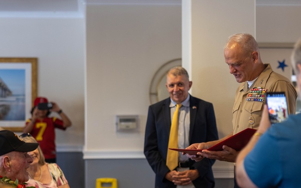 Marine veteran celebrates 99th birthday