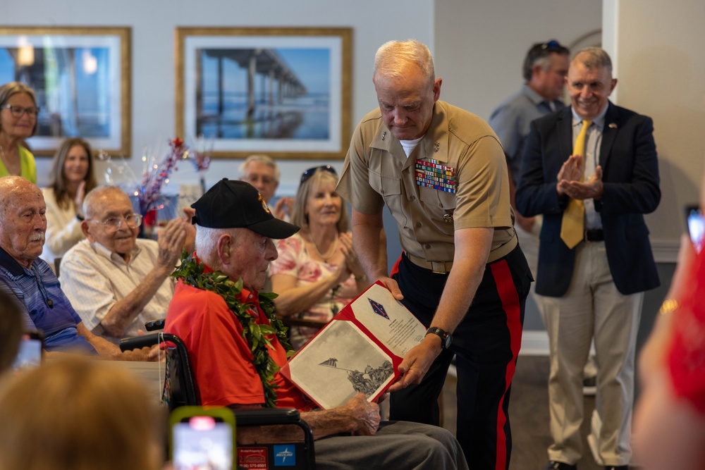 Marine veteran celebrates 99th birthday