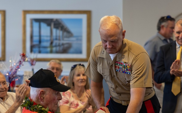 Marine veteran celebrates 99th birthday