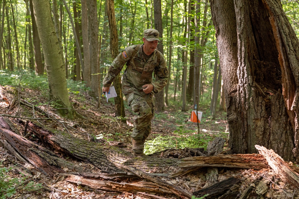 Staff Sgt. Conner Williams runs to his next point