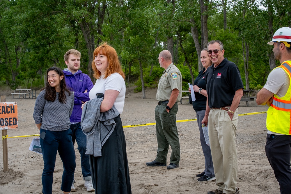 Senator Bob Casey's team tours Presque Isle's sand replenishment site