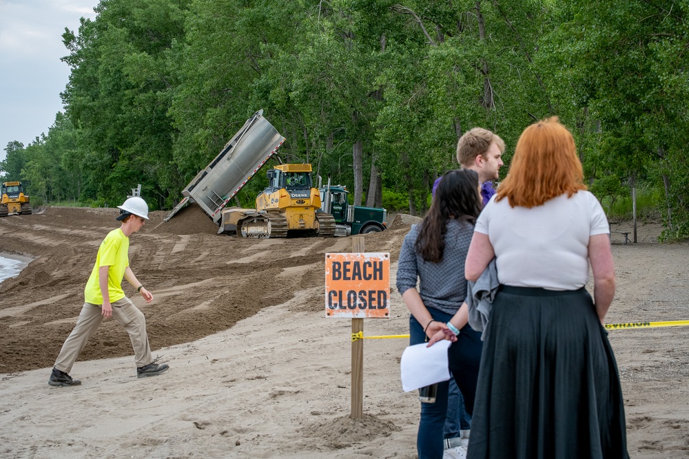 Senator Bob Casey's team tours Presque Isle's sand replenishment site