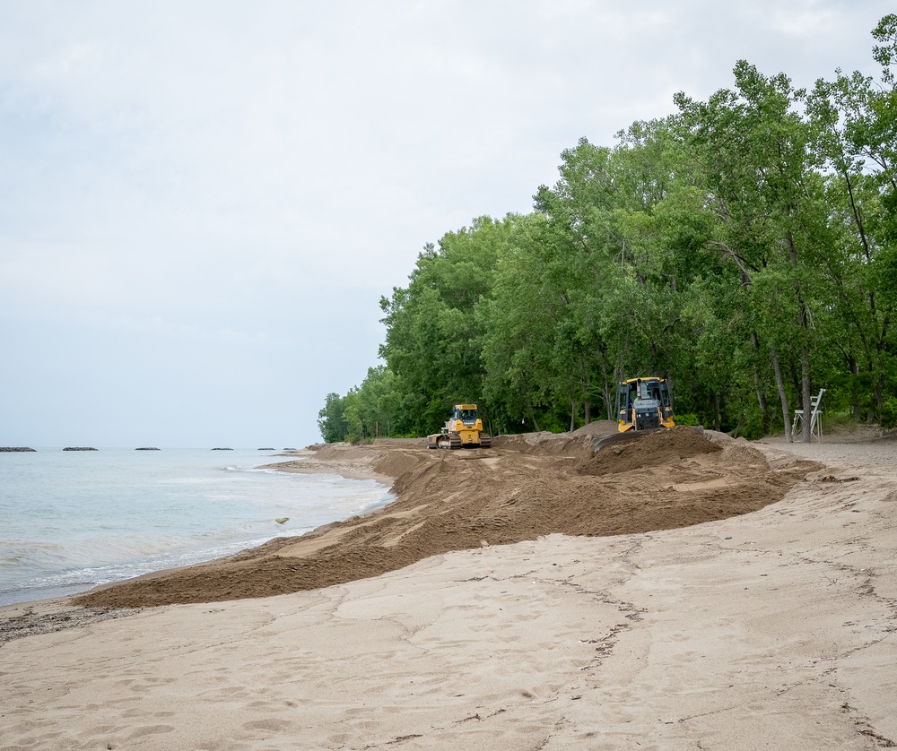 Senator Bob Casey's team tours Presque Isle's sand replenishment site