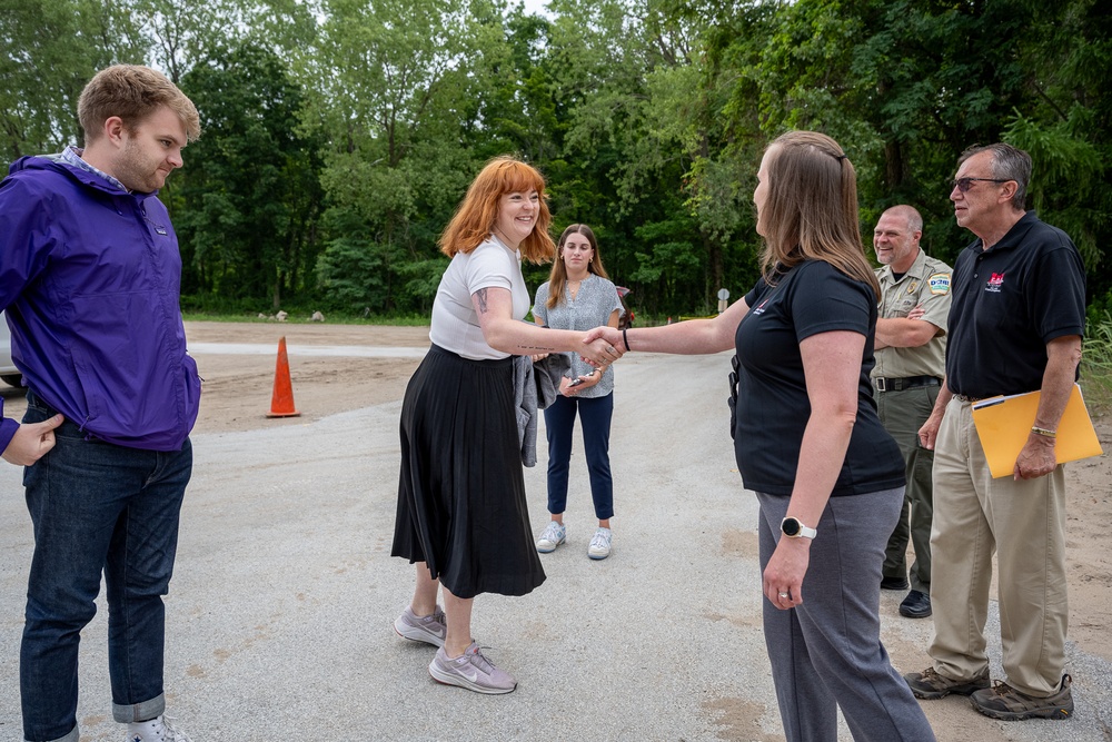 Senator Bob Casey's team tours Presque Isle's sand replenishment site