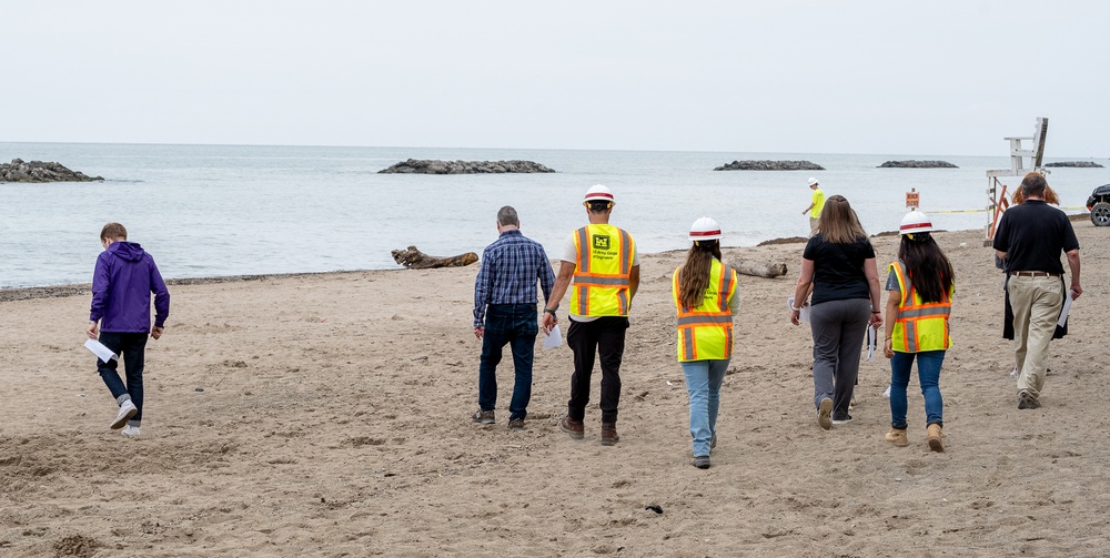 Senator Bob Casey's team tours Presque Isle's sand replenishment site