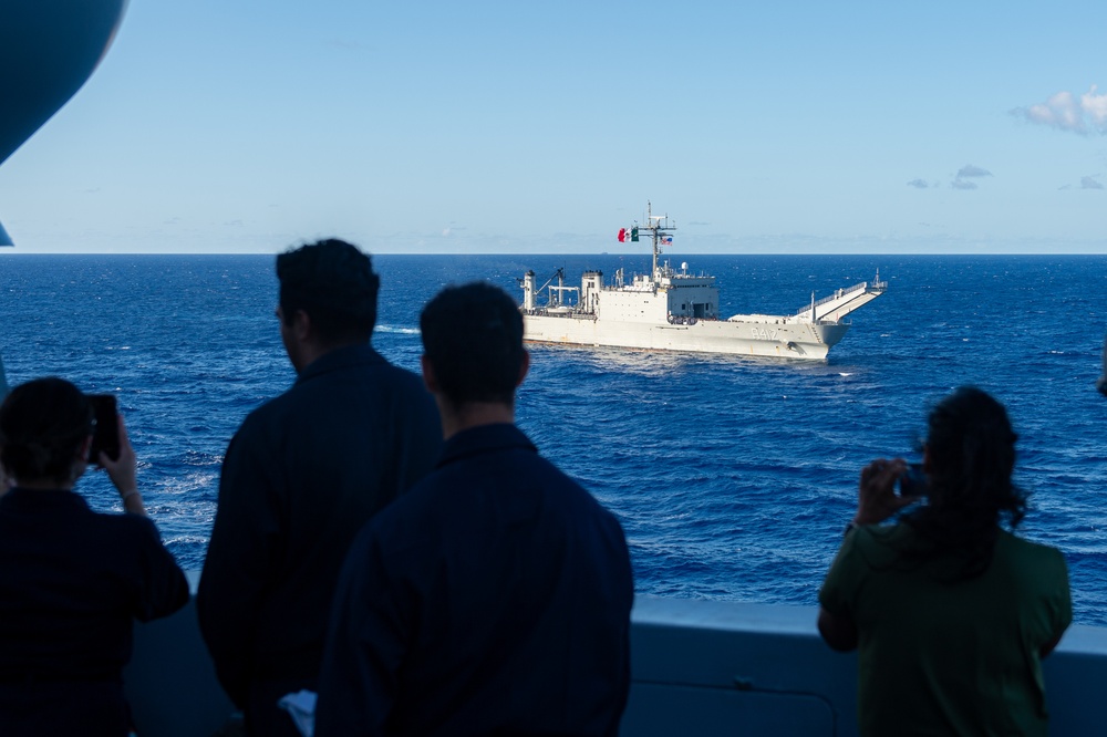 Mexican Navy ARM Usumacinta steams alongside USS Somerset