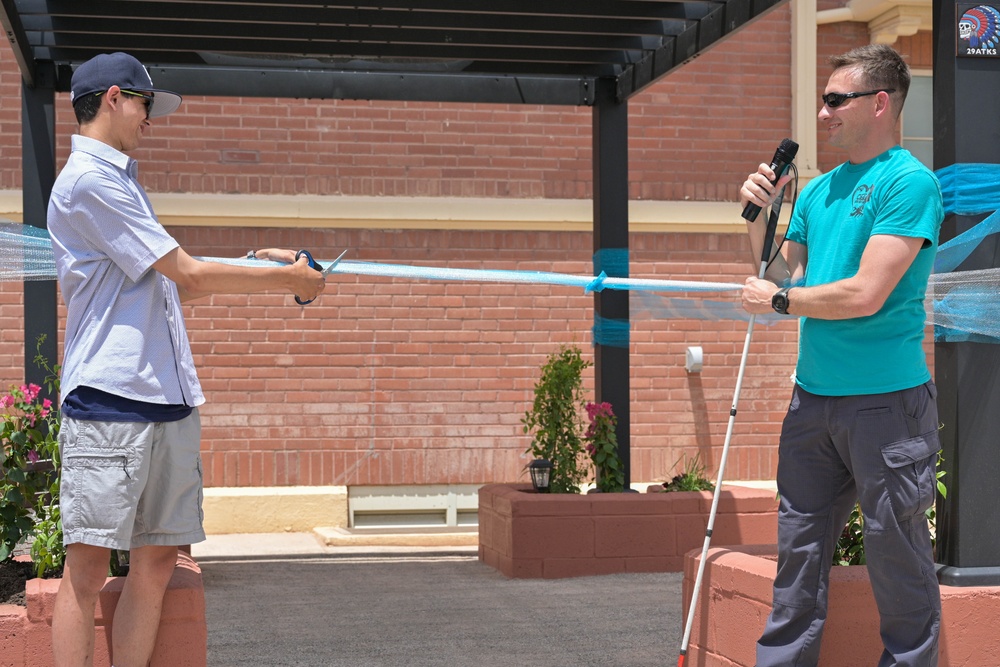 Ghost Warriors hold ribbon-cutting ceremony at school for the blind