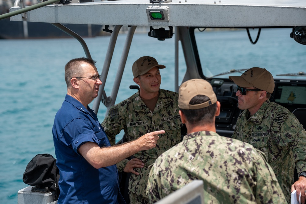 Coast Guard 14th District Commander greets members of Port Security Unit 311 at RIMPAC 2024