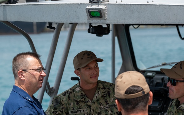 Coast Guard 14th District Commander greets members of Port Security Unit 311 at RIMPAC 2024