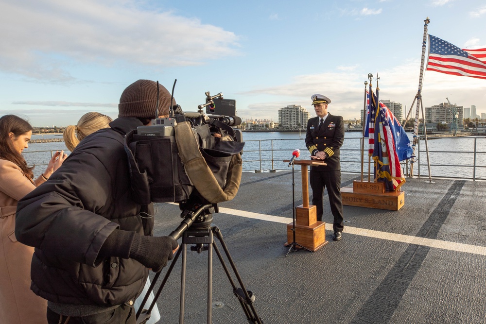 USS Emory S. Land Hosts Media Availability in Melbourne, Victoria, Australia