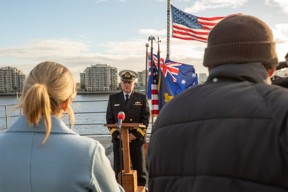 USS Emory S. Land Hosts Media Availability in Melbourne, Victoria, Australia