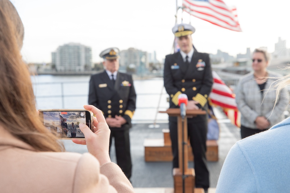 USS Emory S. Land Hosts Media Availability in Melbourne, Victoria, Australia