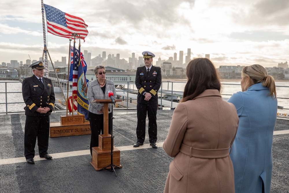 USS Emory S. Land Hosts Media Availability in Melbourne, Victoria, Australia