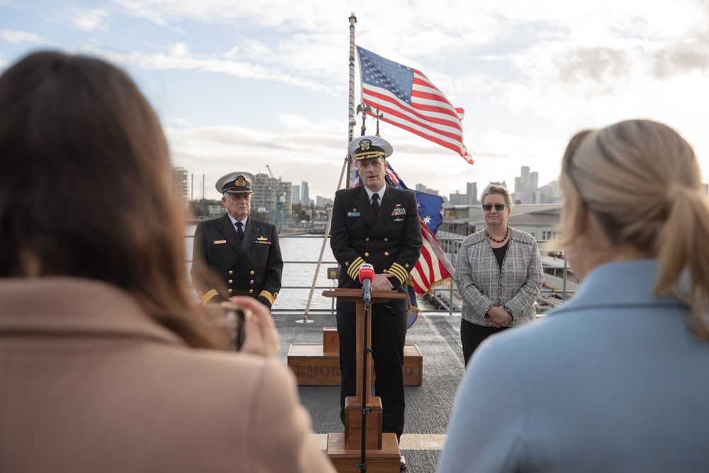 USS Emory S. Land Hosts Media Availability in Melbourne, Victoria, Australia