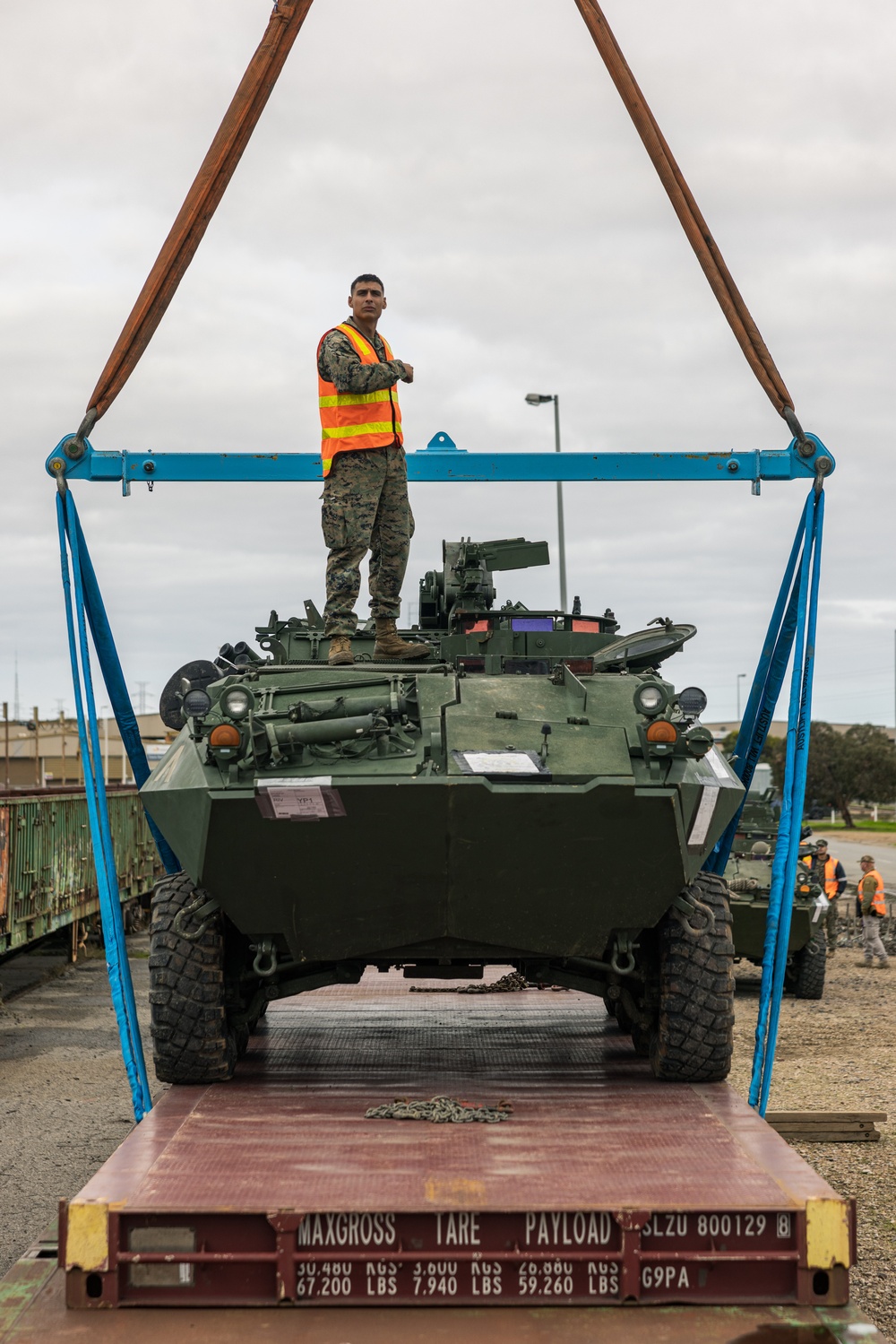 U.S. Marines with 1st LAR Bn. load LAV’s for Exercise Predator’s Run 24