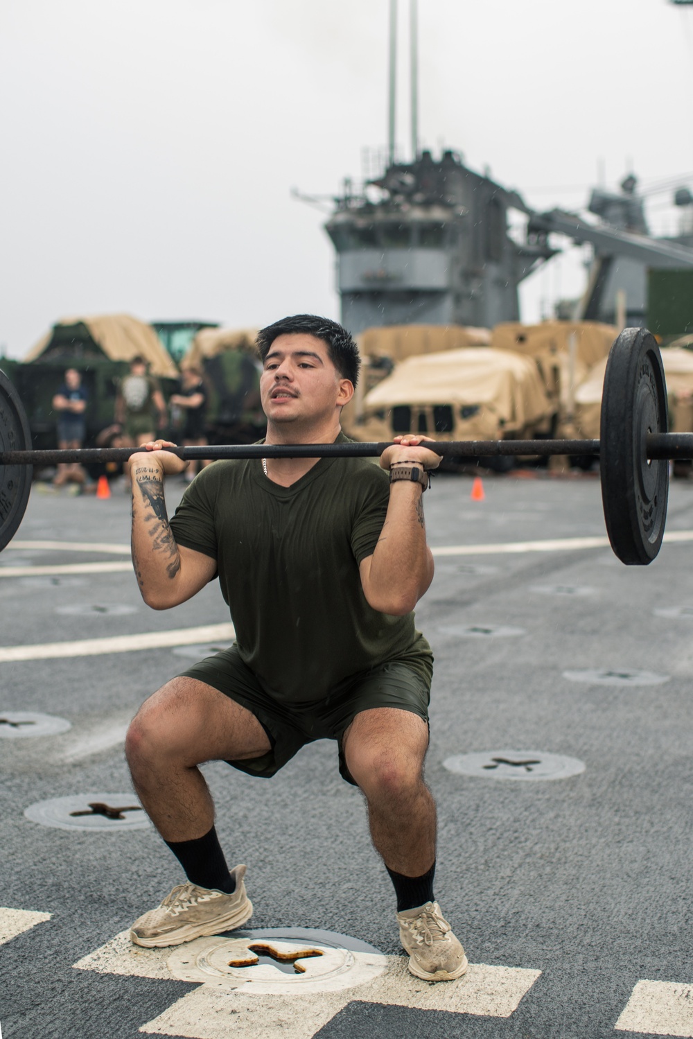 BLT 1/5 Maintains Physical Fitness Aboard USS Harpers Ferry