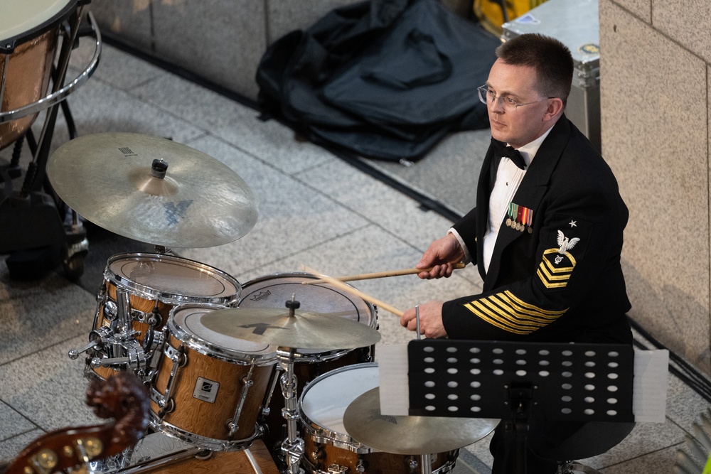 U.S. Navy Concert Band performs at the War Memorial of Korea