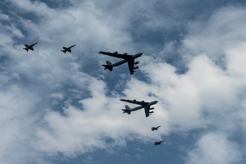 B-52H Stratofortresses land in Romania during Bomber Task Force 24-4