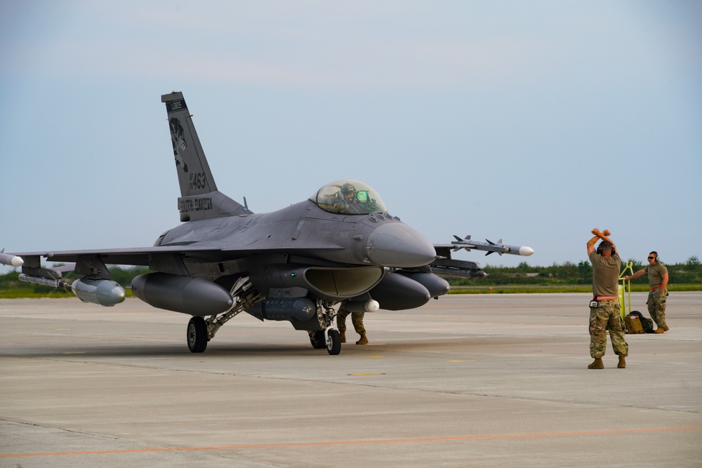 South Dakota ANG’s F-16’s arrive for the first time to Matsushima AB for Ex Valiant Shield 24