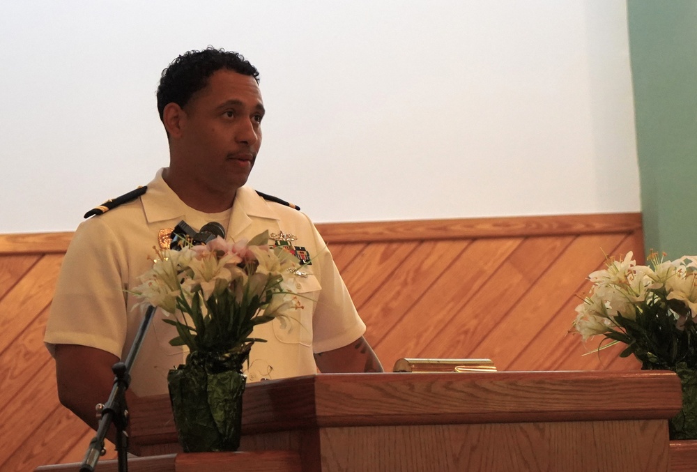 Master-at-Arms Third Class Lyndon Joel Cosgriff-Flax remembered during memorial service at NWS Yorktown