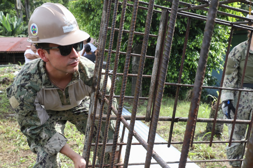 Seabees conduct construction repair projects at Colegio de Limón Diurno in Limón, Costa Rica, as part of Continuing Promise 2024