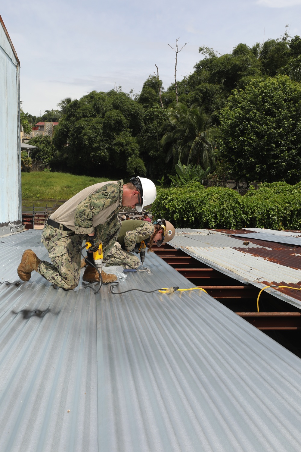 Seabees conduct construction repair projects at Colegio de Limón Diurno in Limón, Costa Rica, as part of Continuing Promise 2024