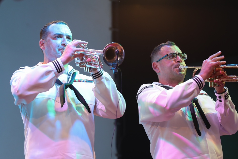 U.S. Fleet Forces Band “Uncharted Waters,” performs at the House of Culture in Limón, Costa Rica as part of Continuing Promise 2024