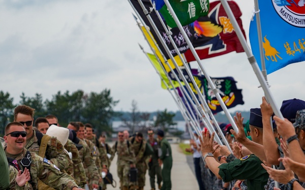 146CRT performs PAX terminal as 175FS departs Matsushima AB; Allies wish each other well