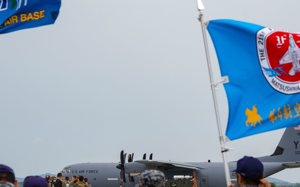 146CRT performs PAX terminal as 175FS departs Matsushima AB; Allies wish each other well