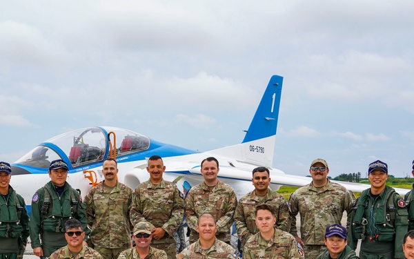 U.S. Service Members invited to watch Blue Impulse while at Matsushima AB for Valiant Shield