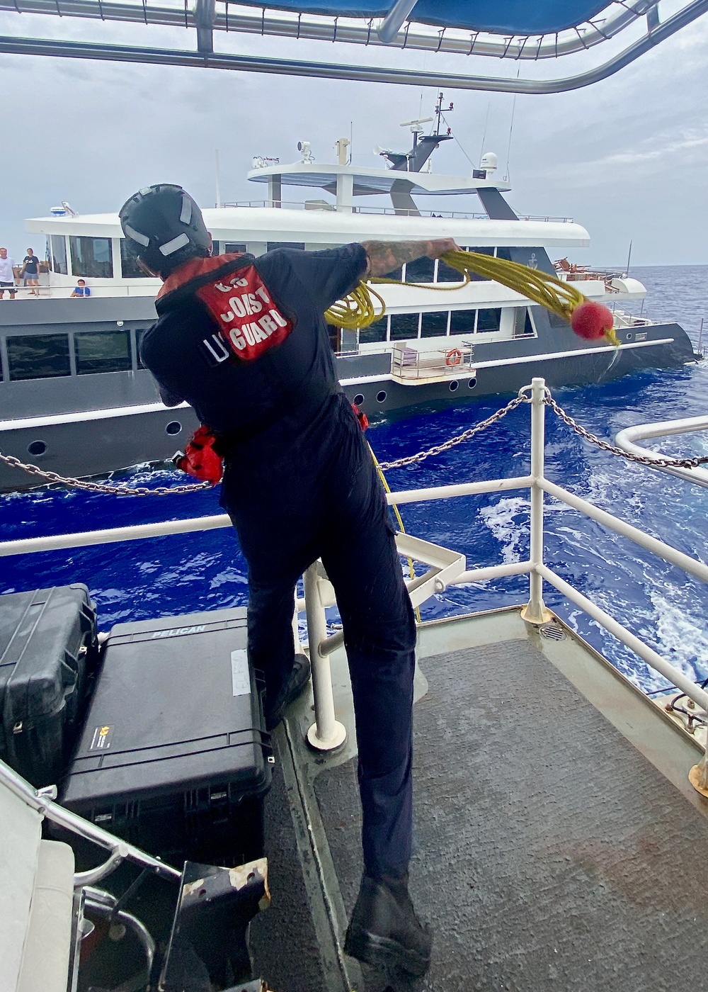 U.S. Coast Guard rescues motor yacht crew 200 nautical miles west of Republic of Palau