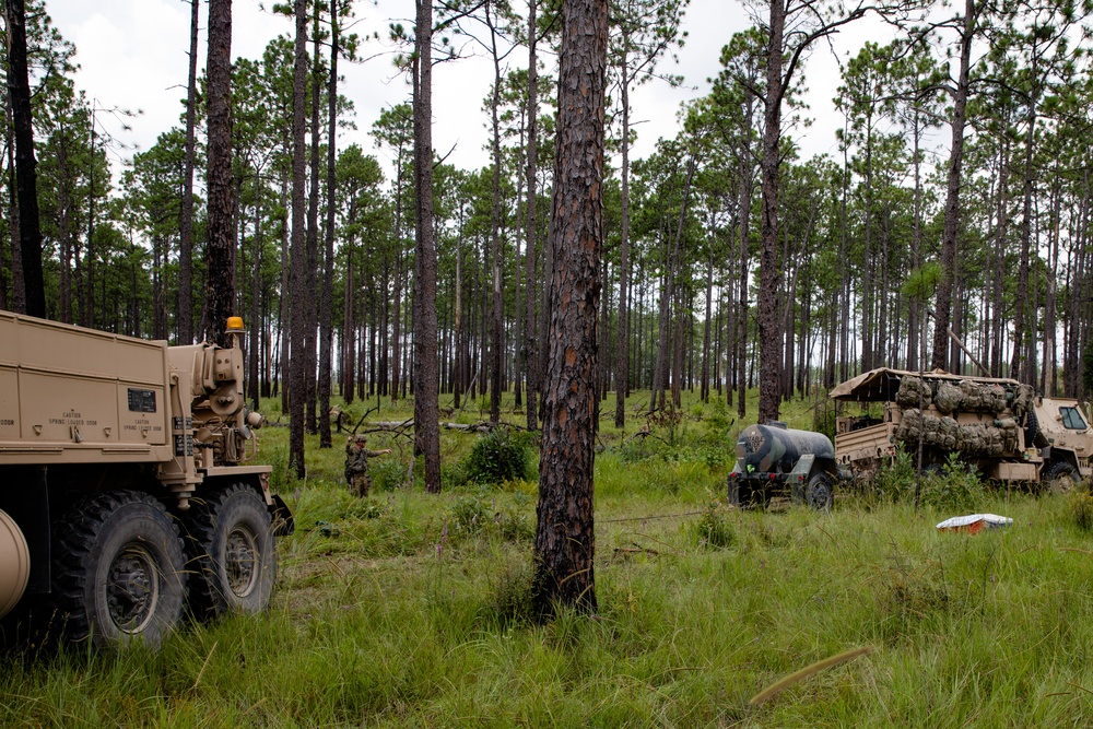 Recovery leader directs vehicle movement.