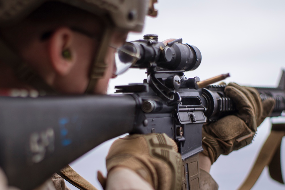 Staying Sharp: 15th MEU Conducts Deck Shoot Aboard USS Boxer