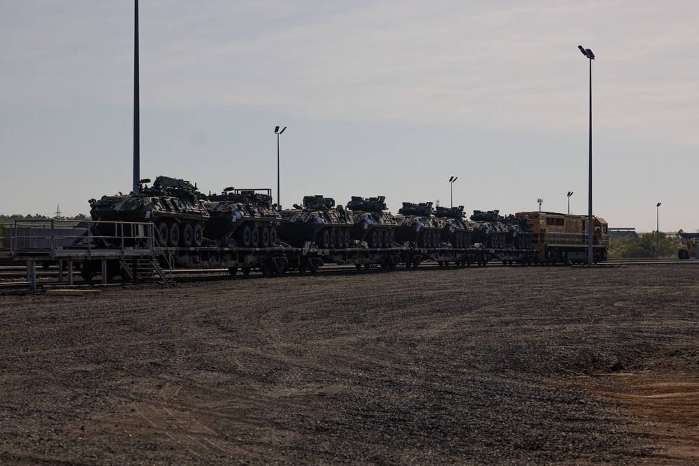 1st LAR Bn. Marines, LAVs arrive to Darwin for Exercise Predator’s Run 24