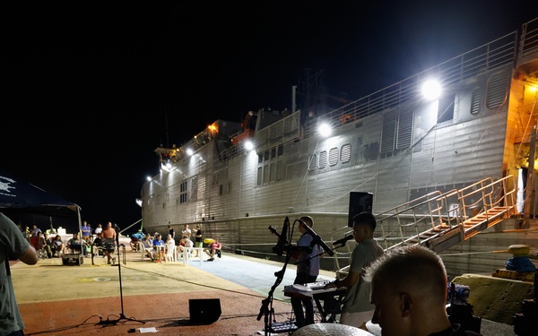 U.S. Fleet Forces Band “Uncharted Waters,” performs in from the USNS Burlington (T-EPF 10) Continuing Promise 2024