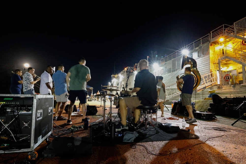 U.S. Fleet Forces Band “Uncharted Waters,” performs in from the USNS Burlington (T-EPF 10) Continuing Promise 2024