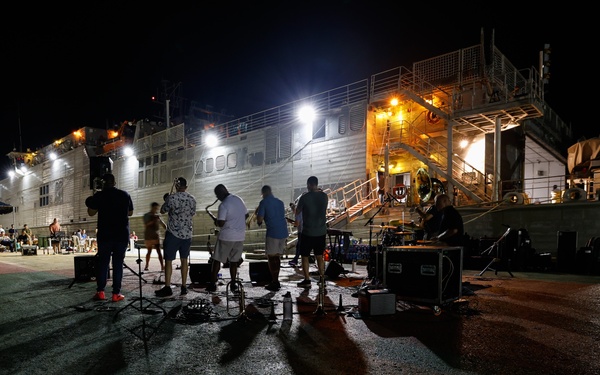 U.S. Fleet Forces Band “Uncharted Waters,” performs in from the USNS Burlington (T-EPF 10) Continuing Promise 2024