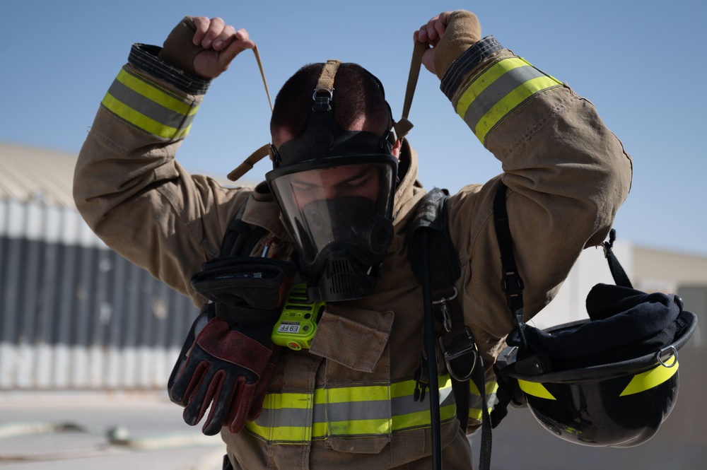 Firefighters conduct training